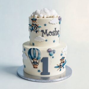 2 TIER HOT AIR BALLON W AIRPLANE CLOUD TOP