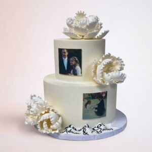 2 TIER W PICTURES & DELICATE FLOWERS