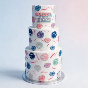 3 TIER WHITE W LIPS ROSES & TENNIS