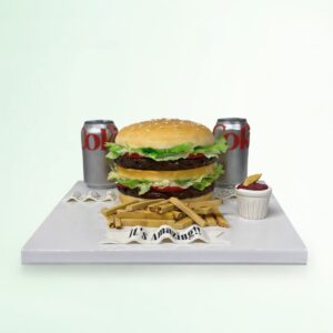 BURGER FRIES & DIET COKE