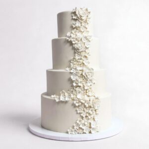 CASCADING ASST FANCY WHITE FLOWERS 4 TIER TALL