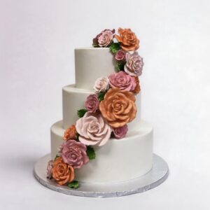 CASCADING FANCY MIX COLOR ROSES 3 TIER