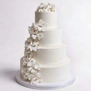 CASCADING WHITE ORCHIDS 4 TIER TALL