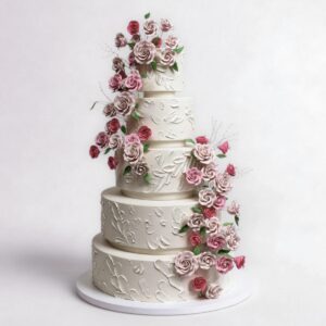 FANCY ASST PINK ROSES 5 TIER TALL