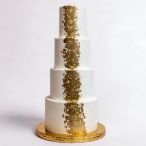 GOLD BRUSHSTROKES 4 TIER TALL
