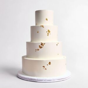 GOLD LEAF SMOOTH WHITE 4 TIER TALL