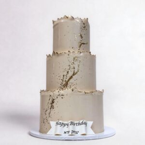 IVORY WITH GOLD SPLATTER RUSTIC FINISH 3 TIER