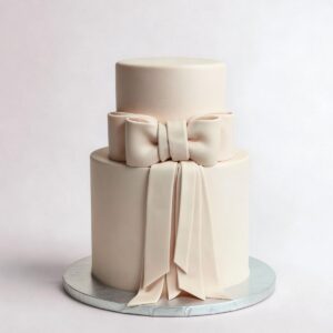 LIGHT PINK BOW AND RIBBON 2 TIER PINK