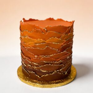 ORANGE OMBRE W GOLD FUFFLE