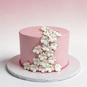 PINK CAKE WHITE FLORAL CASCADE
