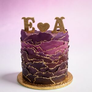 PURPLE OMBRE W GOLD RUFFLE