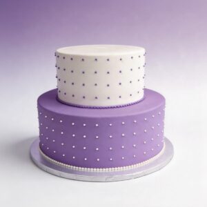 PURPLE & WHITE W DOTS