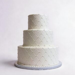 QUILT + WHITE DRAGEES 3 TIER