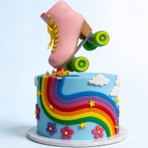 ROLLERSKATE PEACH ON RAINBOW