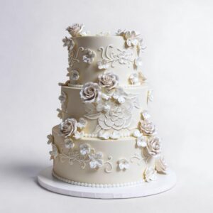 SCULPTURED & SUGAR FLOWERS 3 TIER TALL