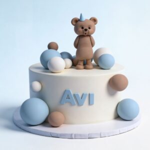TEDDY W BLUE & WHITE BALLS