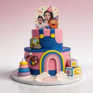 TWO TIER BLUE PINK BLOCKS & KIDS STUFF