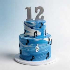 TWO TIER BLUE W MUSIC NOTE