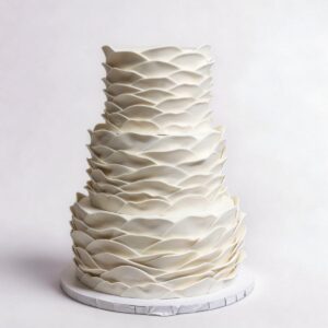 WAVY FONDANT TALL 3 TIERS