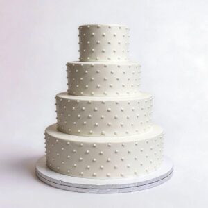 WHITE DRAGEES FONDANT 4 TIER