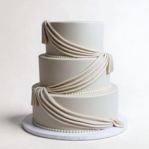 WHITE DRAPES 3 TIER TALL