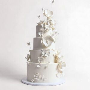 WHITE ORCHIDS & BUTTERFLIES 4 TIER EXTRA TALL