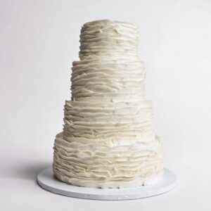 WHITE RUFFLES 4 TIER TALL